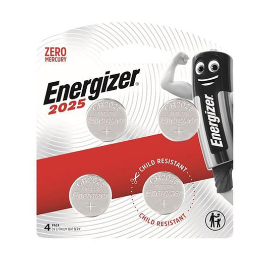 Energizer CR2025 3v Lithium Coin Battery 4 Pack