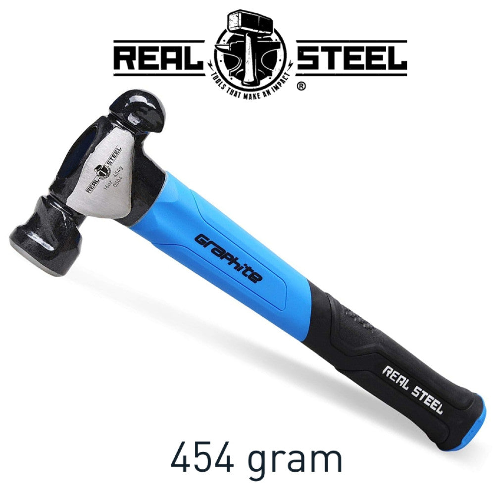 Real Steel  Framing Jacketed Graphite Ball Pein Forged Hammer 16 oz | 454 gram