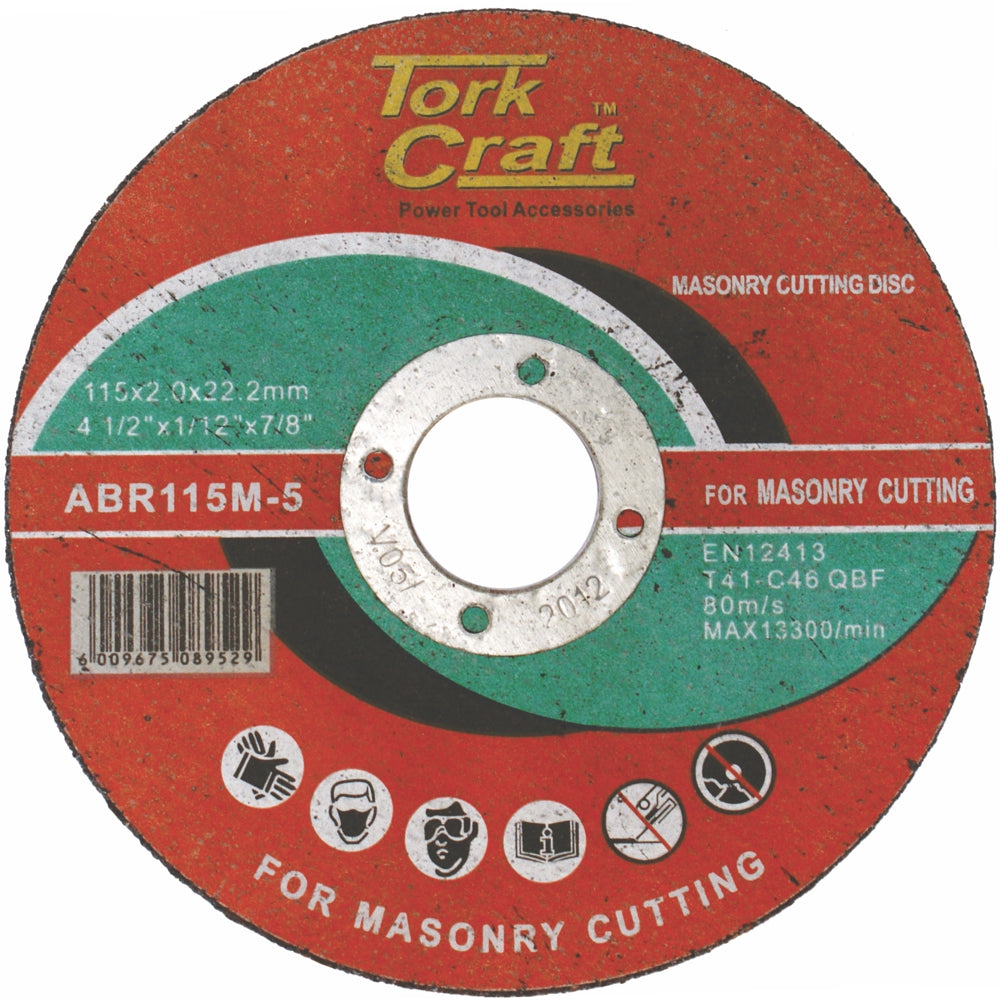 5 Pack 115 x 2.0 x 22.22 Masonry Cutting Disc