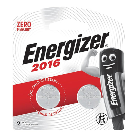 Energizer CR2016 BP2 3v Lithium Coin Battery 2 Pack