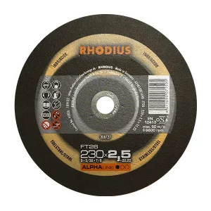 Rhodius FT26 Inox Cutting Disc, Flat, Type 41 - 230mm x 2.5mm x 22mm