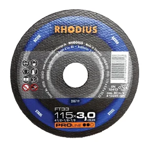 Rhodius FT33 Mild Steel Freehand Cutting Disc, Flat, Type 41