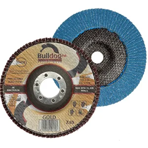 Bulldog Gold Zirconia Flap Disc, Angled