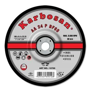 Karbosan Inox Grinding Disc, Depressed Centre, Type 27
