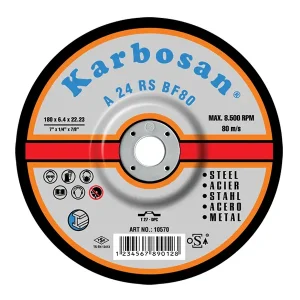 Karbosan Metal Grinding Disc, Depressed Centre, Type 27