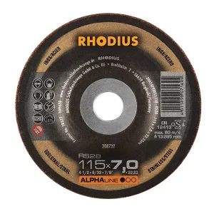 Rhodius RS28 Steel Grinding Disc, Depressed Centre, Type 27