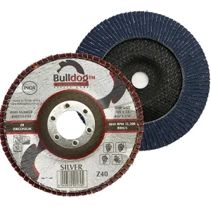 Bulldog Silver Zirconia Flap Disc, Angled