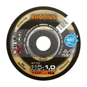 Rhodius XT10 Extra Thin Inox Cutting Disc, Flat, Type 41