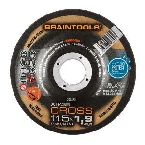 Rhodius XTK35 Cross Cut and Grind, Depressed Centre, Type 27 - 115mm x 1.9mm x 22.23mm