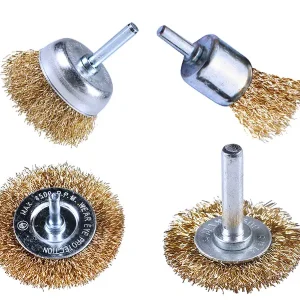 Bulldog Wire Brush Set, 6mm shaft - 4-piece