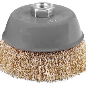 Bulldog Wire Brush, Crimped, Brass-Coated