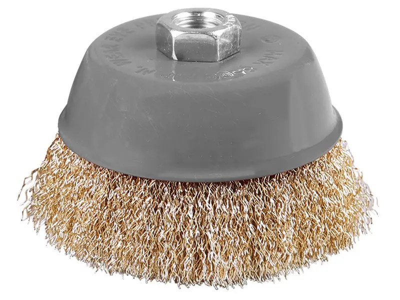 Bulldog Wire Brush, Crimped, Brass-Coated